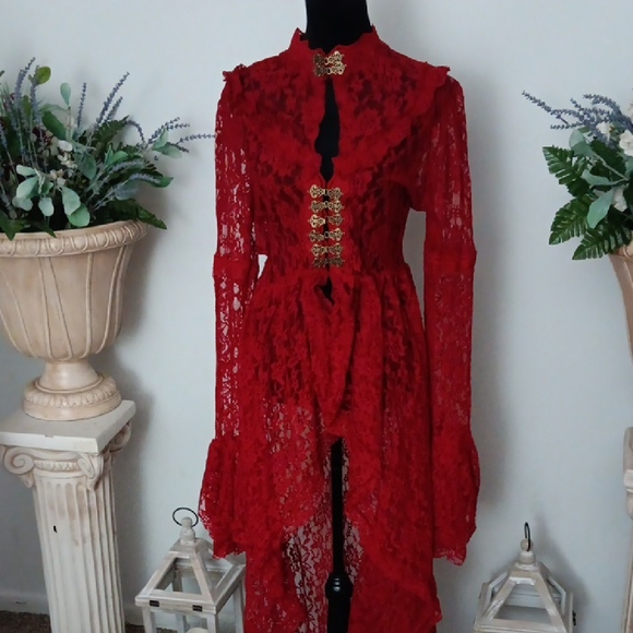 Boutique Other - Chic Red Lace Chemise